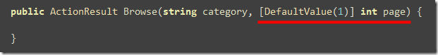 DefaultValue attribute in ActionMethod